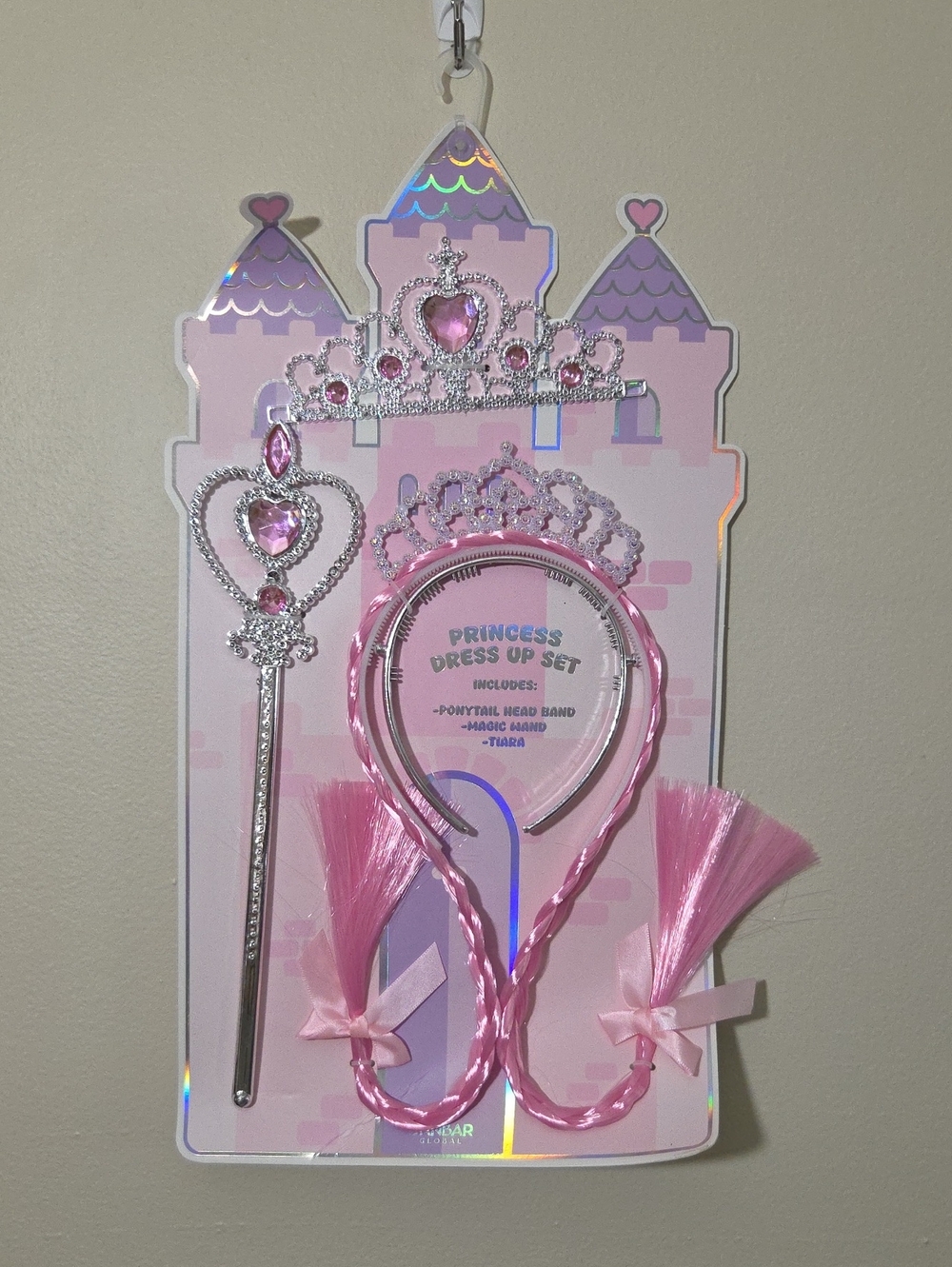 Danbar- Princess Dress Up Set - Pink Tiara, Wand & Hair Accessories